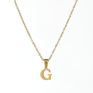 1 Piece Simple Series Simple Letter G Stainless Steel  Gold Color Women's Pendant Necklaces h5 